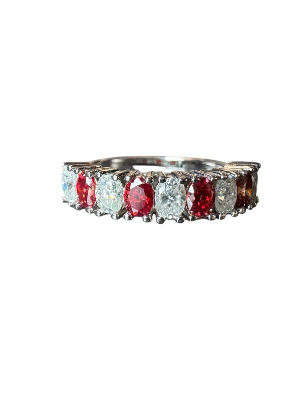 2.34 ct Red & White Moissanite Ring - Picture 3 of 4
